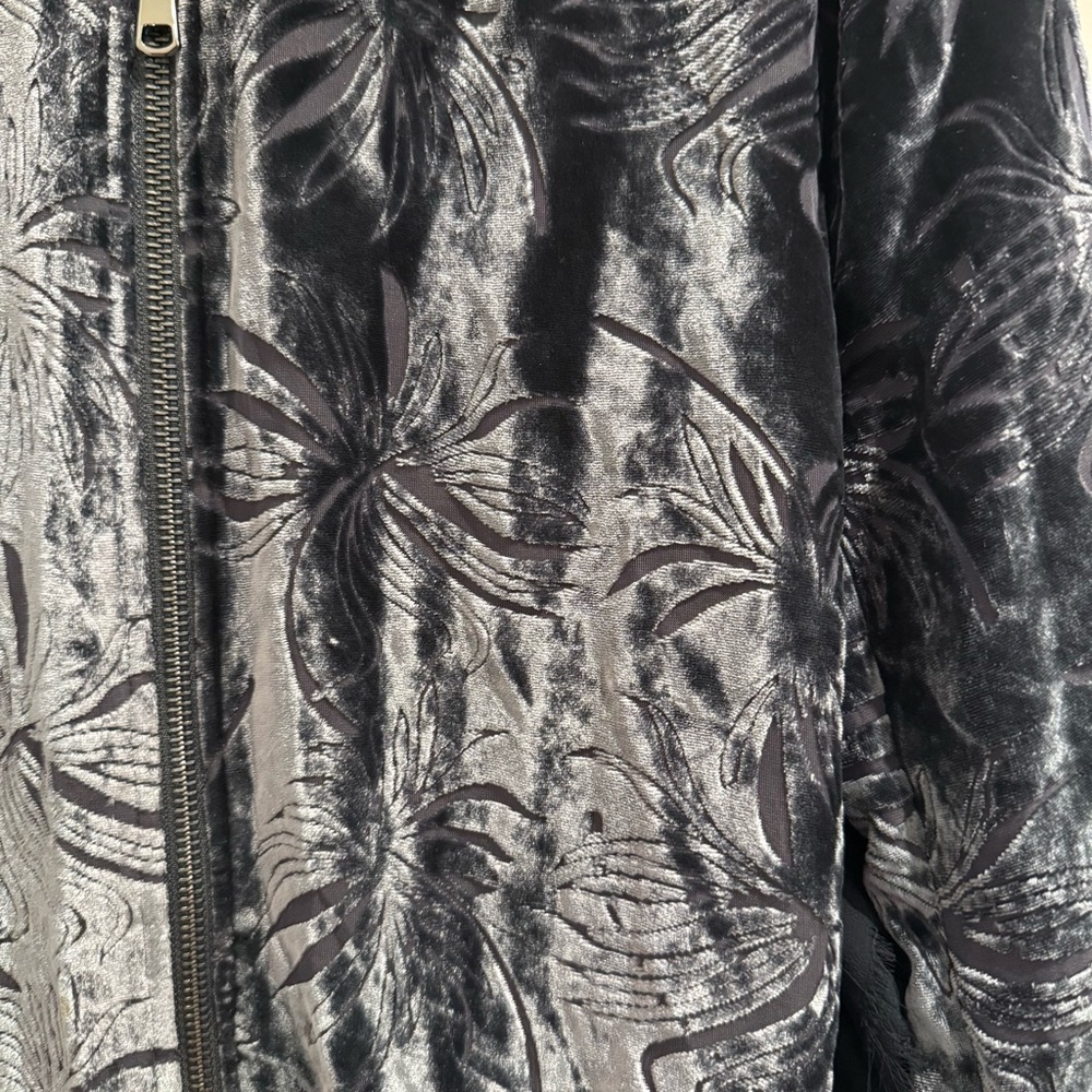 Olivia Palermo + Chelsea28 Velvet Burnout Bomber Jacket Size Small - Picture 7 of 15